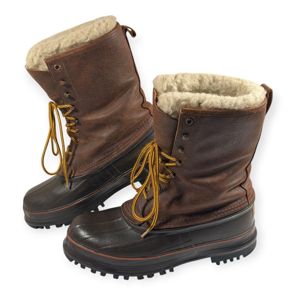 Lacrosse Winter PAC Boot, 4159, Leather/Wool Liner, WP, Rubber, Men's 8